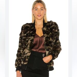 Adrienne Landau Rabbit Fur Camo Jacket